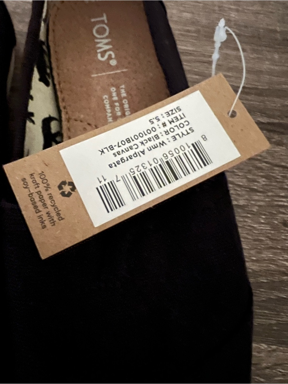 Women's Toms Alpargata Black Canvas - Picture 2 of 4